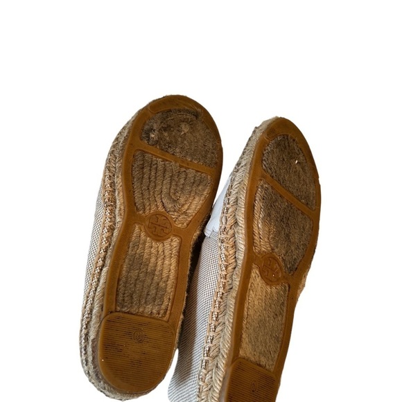 Tory Burch Lonnie espadrilles size 8.5 tan with cream colored logo on top - Picture 7 of 13